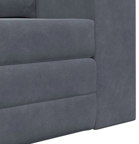 Sofá Cama de Chão 2 em 1 Cinza Escuro 148x71x83 cm Veludo