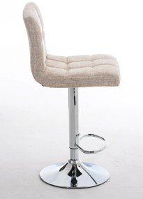 Banco de bar Peru em tecido 46 x 94-114 x 47 cm Creme