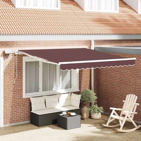 vidaXL Toldo retrátil manual com luzes LED 300x250 cm castanho