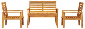 4 pcs conjunto lounge de jardim madeira de acácia maciça