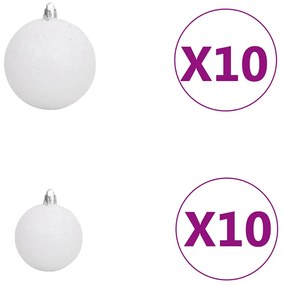 Árvore Natal artificial LEDs/bolas 240cm abeto caucasiano verde