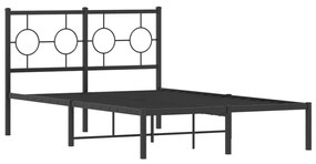 Estrutura de cama com cabeceira 120x200 cm metal preto