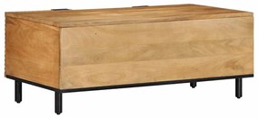 Mesa de centro 100x54x40cm madeira de mangueira maciça castanho
