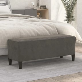 349422 vidaXL Banco 100x35x41 cm veludo cinza-escuro
