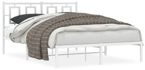 vidaXL Estrutura de cama com cabeceira 140x200 cm metal branco