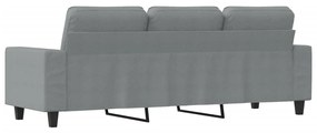 Sofá de 3 lugares 180 cm tecido cinza-claro