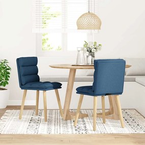Cadeiras de jantar 2 pcs tecido azul