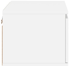 Mesa de cabeceira de parede com luzes LED branco