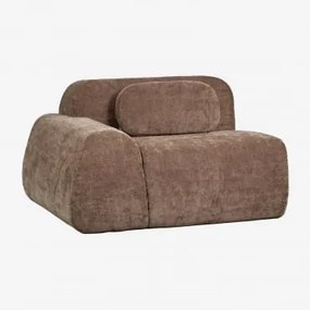Módulo De Canto Esquerdo Com Apoio De Braço Para Sofá Modular Em Chenille Embalado A Vácuo Merida Chenille Castanho Caramelo - Sklum