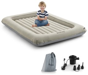 Cama de viagem insuflável para crianças Conjunto de colchão de ar insuflável 2 em 1 com bomba eléctrica portátil para crianças 18-24 Meses 165 x 118 x