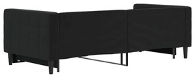 Sofá-cama com gavetão 90x200 cm veludo preto