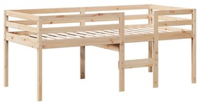 Cama alta com telhado 90x200 cm pinho maciço