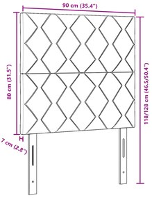 Cabeceira vidaXL Design de Blocagem de Diamante Creme 90 cm Tecido, Ca