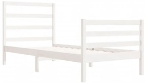 Cama sem colchão 75x190 cm madeira de pinho maciça branco