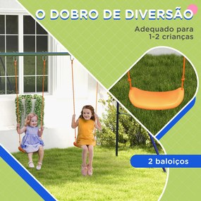Conjunto de Baloiço Infantil Baloiço para Crianças de 3-8 Anos com 2 A