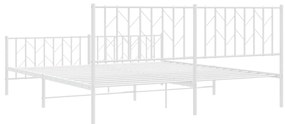 Estrutura de cama com cabeceira e pés 180x200 cm metal branco