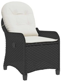 Cadeira Reclinável vidaXL com Almofada Rattan Preto