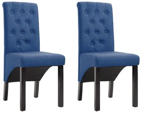Cadeiras de jantar 2 pcs tecido azul