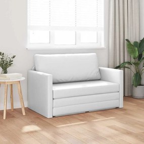 Sofá Cama de Chão 2-em-1 Branco 124x71x78 cm Couro Sintético
