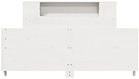 Cama sem colchão 140x200 cm madeira de pinho maciça branco