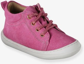 Botins com atacadores em pele macia primeiros passos. para bebé  fúchsia