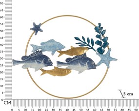 PAINEL DE FERRO DE PAREDE MARINHA 77X5X63 CM MULTICOLORIDO