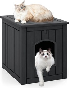 Móvel Caixa Areia para gatos interior e exterior 60 x 47 x 54,5 cm com recinto para caixa de areia (NÃO INCLUIDA), porta frontal rebatível Preta