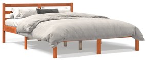 VidaXL Cama sem colchão 140x190 cm pinho maciço castanho-mel