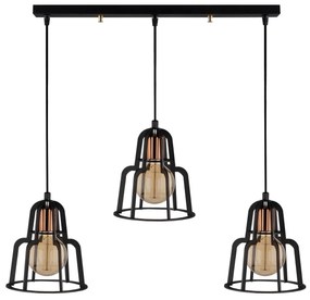 Candeeiro Suspenso Endustri – Preto – 100 x 20 cm
