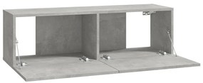 Móveis de TV para parede 4 pcs 100x30x30 cm cinza cimento