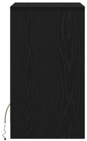 Criado-mudo LED Carvalho preto 38 x 34 x 61 cm Aglomerado