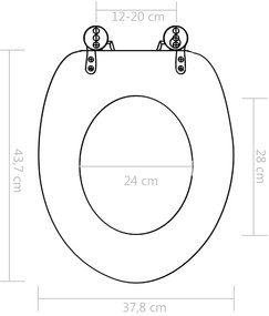 Assentos sanita 2 pcs tampas fecho suave MDF design porcelana