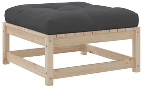 6 pcs conjunto de sofás de jardim c/ almofadões pinho maciço