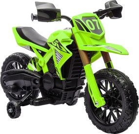 Mota Elétrica para Crianças  Moto a Bateria para Crianças 6V com Rodas de Treino e Buzina 105x57x62 cm Verde