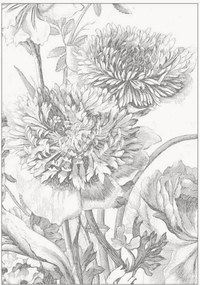 Papel de parede não tecido Engraved Flowers