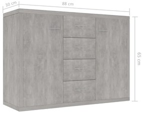 Aparador 88x30x65 cm contraplacado cinzento cimento