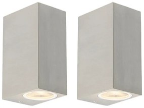 Conjunto de 2 Apliques de Parede Modernos Alumínio 2 Luzes IP44 - Baleno Design
