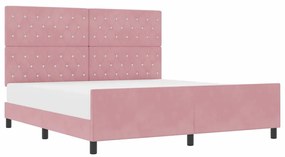Estrutura de Cama vidaXL Rosa 180x200 cm Veludo