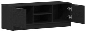 Estante para TV vidaXL Preto Carvalho 102x35x36,5 cm Madeira de engenh