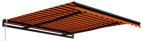 Toldo retrátil manual 350x250 cm laranja e castanho