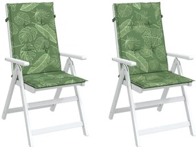Almofadões cadeira de encosto alto 2 pcs tecido folhas