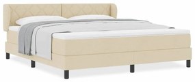 Cama Box Spring vidaXL com Colchão Creme 180x200 cm Tecido