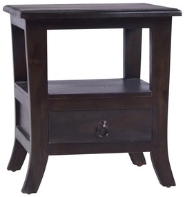 vidaXL Mesa de cabeceira 40x40x45 cm mogno maciço preto claro