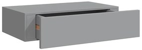 Prateleiras de parede com gavetas 2 pcs MDF 40x23,5x10 cm cinza