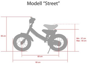 Bicicleta sem pedais Street Angel 56 x 90 x 37-45 cm Rosa