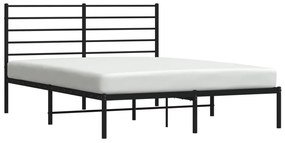 Estrutura de cama com cabeceira 140x190 cm metal preto