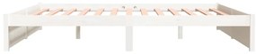 Estrutura de cama 200x200 cm madeira maciça branco