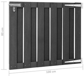 Portão de jardim 100x80 cm WPC cinzento