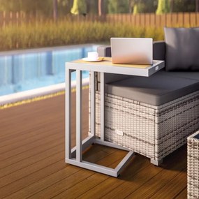 Mesa de apoio lateral jardim, ou sala em WPC  65,5x50x40 cm natural