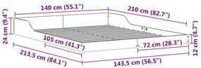 Estrutura da Cama Castanho 140 x 210 cm Madeira de pinho maciça